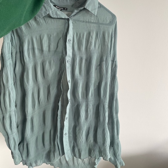 Bubble plisse button down - Picture 3 of 4
